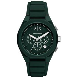 Armani Exchange Heren Horloge Chronograaf, Groen Nylon, AX4163, Groen, armband