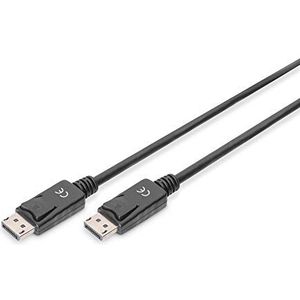 DIGITUS DisplayPort kabel - Full-HD 1080p/60Hz - 5m - met vergrendeling - Compatibel met PC, monitor, gaming grafische kaart
