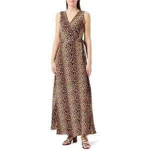 dedica Maxi-jurk voor dames, met luipaardprint, Beige Leo, M
