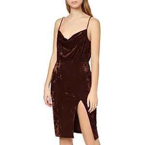 Ivy Revel DE Dames midi fluwelen jurk, bruin (Brown 200), L