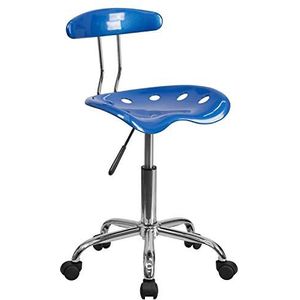Flash Furniture Bureaustoel, Chroom, Helder Blauw, 41,91 x 43,18 x 88,27 cm