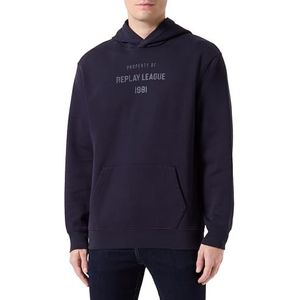 Replay Heren capuchontrui relaxed fit, 067 Night Blue, XS