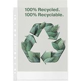 Esselte Recycle A4 Zakken, Gerecycled PP, 100 Micron, Plastic Showtas, Set van 50, 627501