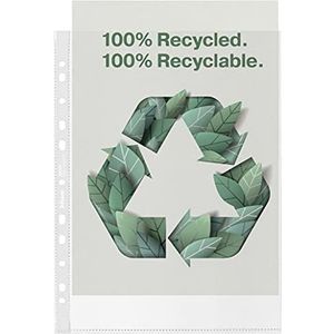 Esselte Recycle A4 Zakken, Gerecycled PP, 100 Micron, Plastic Showtas, Set van 50, 627501