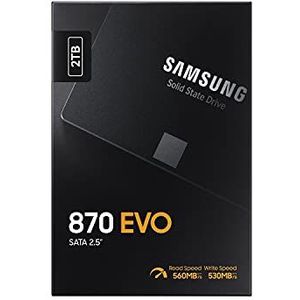 Samsung SSD 870 EVO, 2 TB, Form Factor 2.5”, Intelligent Turbo Write, Magician 6 Software, Black