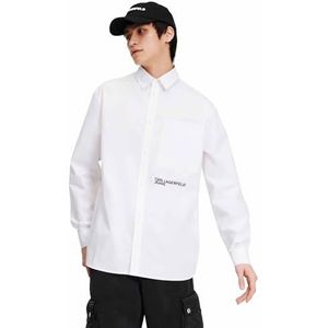 Karl Lagerfeld Jeans, Heren, Geweven Shirt, Regular Fit, Wit, XL