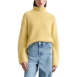 Marc O'Polo Gebreide damestrui van biologisch katoen met coltrui, Creamy Yellow, S