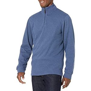 Amazon Essentials Quarter-Zip Franse Rib Sweater Blauw Heide, S