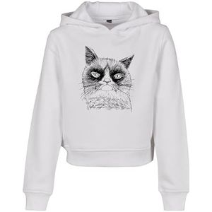 Mister Tee Meisjes Kids Unhappy Cat Cropped Hoody Hoodie