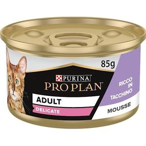 Purina Pro Plan Natvoer voor volwassen katten, zacht mos, rijk aan kalkoen, 24 blikjes à 85 g