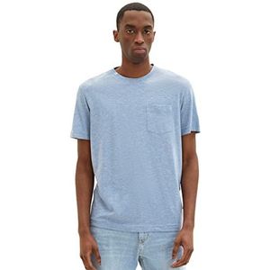 TOM TAILOR Uomini T-shirt 1035633, 31505 - Greyish Mid Blue Grindle, XXL
