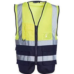 Blackrock Premium Hi-Vis geel & Navy mouwloos vest vest, volledig EN gecertificeerd - Medium