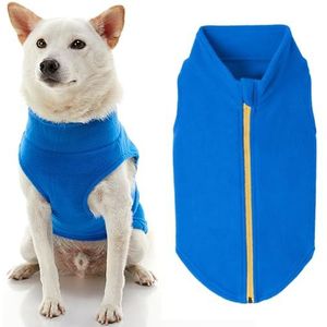 Gooby Zip Up Fleece Hondentrui - Blauw, 3X-Large - Warme Pullover Fleece Step-in Hondenjas Zonder Ringriem - Winter Kleine Hondentrui - Hondenkleding voor Kleine Honden Jongen en Medium Honden