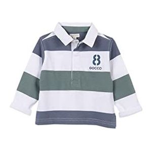 Gocco Poloshirt met lange mouwen, gestreept, voor baby's, Groenachtig, 12-18 Maanden