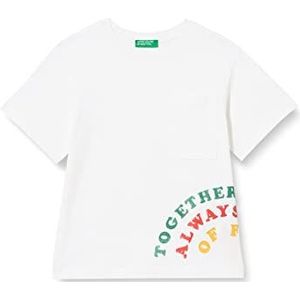 United Colors of Benetton T-shirt voor kinderen en jongens, Optisch wit 101, 1 jaar