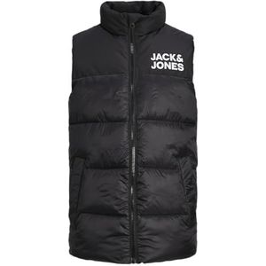 JACK&JONES JUNIOR Jongens JJETOBY Bodywarmer Collar SN MNI vest, zwart/Detail: White Jack & Jones Logo ON Borst, 104, Zwart/detail: wit Jack & Jones logo op de borst, 104 cm