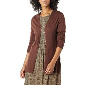 Amazon Essentials Dames Lichtgewicht vest met open voorkant (verkrijgbaar in grote maten), Donker kastanjebruin, XS