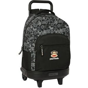 Safta Paul Frank Join The Fun Grote rugzak met wielen, compact, afneembaar, ideaal voor kinderen van verschillende leeftijden, comfortabel en veelzijdig, kwaliteit en duurzaamheid, 33 x 22 x 45 cm,