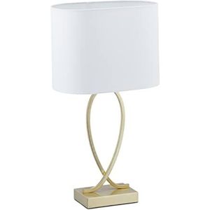 Relaxdays tafellamp modern - witte kap - woonkamerlamp - E27 - bureaulamp - metaal