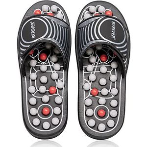 BYRIVER Reflexologie Slippers - Acupressuur - Zwart - Voor Pijnverlichting