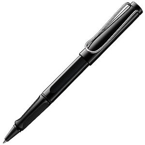 LAMY safari moderne rollerball 319 van robuust kunststof in zwart met ergonomische handgreep en zelfverende metalen clip, incl. rollervulling Lamy M 63 M zwart