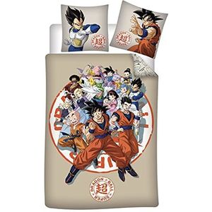 AYMAX S.P.R.L. Dragonball Beddengoed voor kinderen, dekbedovertrek 140 x 200 cm + kussensloop 65 x 65 cm, katoen