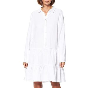 APART Fashion Volants-jurk voor dames, wit, normaal.