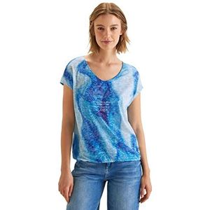 Street One dames zomer shirt batik, Blue Bay, 38