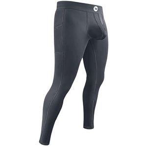 Real Men ABCD Compressiebroek met pouch voor heren, verpakking van 1, 2 & 3, herenlegging, yogabroek, panty's, basislaag voor heren, koud weer, L