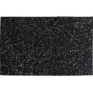 Kare Tapijt Glorious zwart 170x240cm, onderkant katoen, bovenkant: 100% ko-/koeienhuid gecoat (metallic folie), grijs