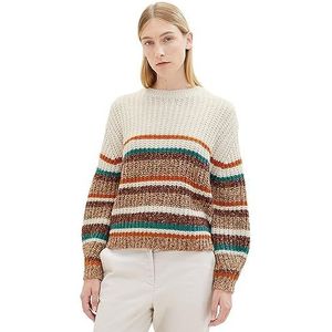 Trui - Gestreept - Gebreid - Ronde Hals - Ballonmouwen - Polyester/Wol