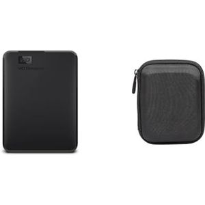 WD Elements Portable 5 TB Mobiele gegevensopslag (USB 3.0, geformatteerd voor Windows, behuizing en schokbestendigheid) Grijs & Amazon Basics Beschermhoes harde schijf, hard, My Passport Essential