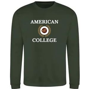AMERICAN COLLEGE USA Sweatshirt Sweatshirt Print Warme Kleding Unisex Kinderen Jongens en Meisjes Casual Model ACSCRW7 Donkergroen 10 Jaar, Groen, 10 ans