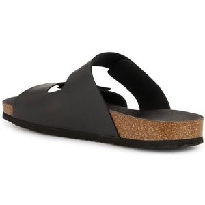 Geox Heren U Ghita A Slide Sandal, zwart, 43 EU, zwart, 43 EU