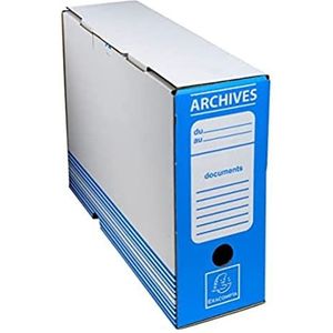 Exacompta - ref. 261005H - Doos van 50 kraft binnendozen - 80 mm rug - Formaat A4 - Formaat 25 x 35 cm - Kleur blauw - Plat geleverd