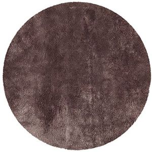 VIVA 21355 Shaggy tapijt, polyester, beige, 150 x 150 x 3 cm