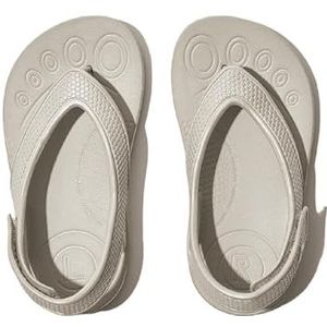 Fitflop Boys Unisex kinder-Iqushion-sandaal met stevige flipflop aan de achterkant, zilver