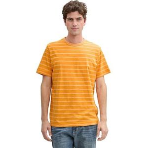 TOM TAILOR Heren T-shirt, 36178 - Oranje Injected Stripe, XXL