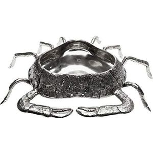 Kare Design schaal Crab, decoratieve decoratieve schaal als sculptuur, accessoire eetkamer, grote fruitschaal, zilver (H/B/D) 17x69x53cm