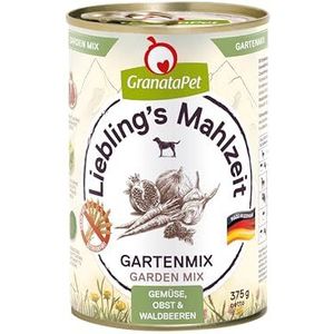 GranataPet Liebling's Mahlzeit Gartenmix (tuin mix) PUR, voedingssupplement voor de hond, zonder granen en als aanvullend BARF voer zonder vlees, rijk aan natuurlijke vitaminen, 6 x 375 g