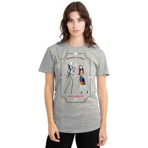 The Nightmare Before Christmas Scary Holidays Jack and Sally dames T-shirt, atletisch heide, groot, Atletische Heather, L