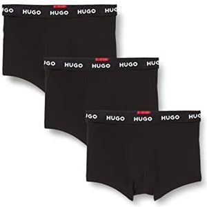 HUGO Trunk Triplet Pack boxershorts voor heren, verpakking van drie stuks, stretchkatoen met logo's op de tailleband, New - Black1, L