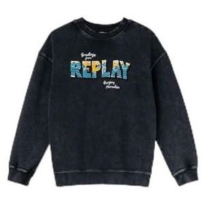 Replay Oversized sweatshirt voor jongens, 098 Black, 14 Jaar