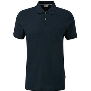 s.Oliver Poloshirt voor heren in gemêleerde look, blauw 59w1, L