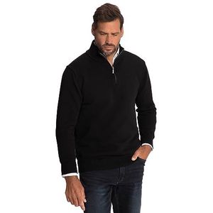 JP 1880 Heren grote maten grote maten Menswear L-8XL gebreide broek, opstaande kraag, rits, lange mouwen 716842, zwart, L