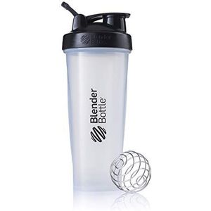 BlenderBottle Classic Loop Shaker met BlenderBall, optimaal geschikt als eiwitshaker, proteïneshaker, waterfles, drinkfles, BPA-vrij, geschaald tot 800 ml, 940 ml, zwart transparant