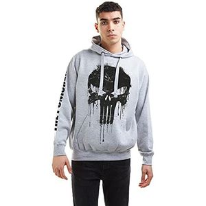Marvel Herren Punisher Skull Kapuzenpullover, Grijs Heather, M