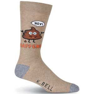 K. Bell Socks heren grappige grappen en woordspel nieuwigheid crew sokken, Bruin, 40-46 EU