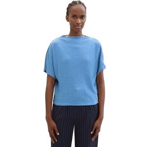 TOM TAILOR Denim T-shirt met lange mouwen voor dames, 18712 - Sicilian Blauw, XL