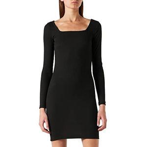 Urban Classics Dames Dames Dames Rib Squared Neckline Jurk Jurk, Zwart, L